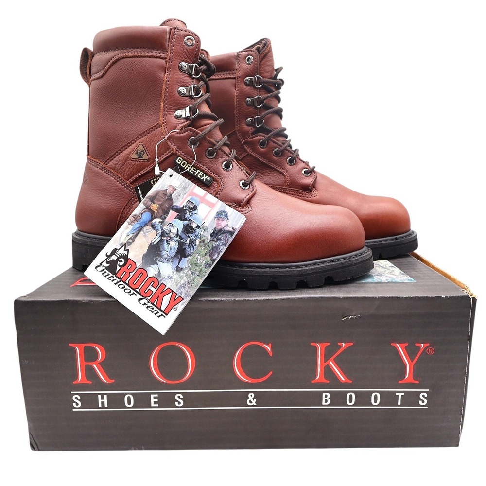 Rocky 6224 Steel Toe Ranger Work Boots Mens 9.5 Brown Leather GORE-TEX NIB